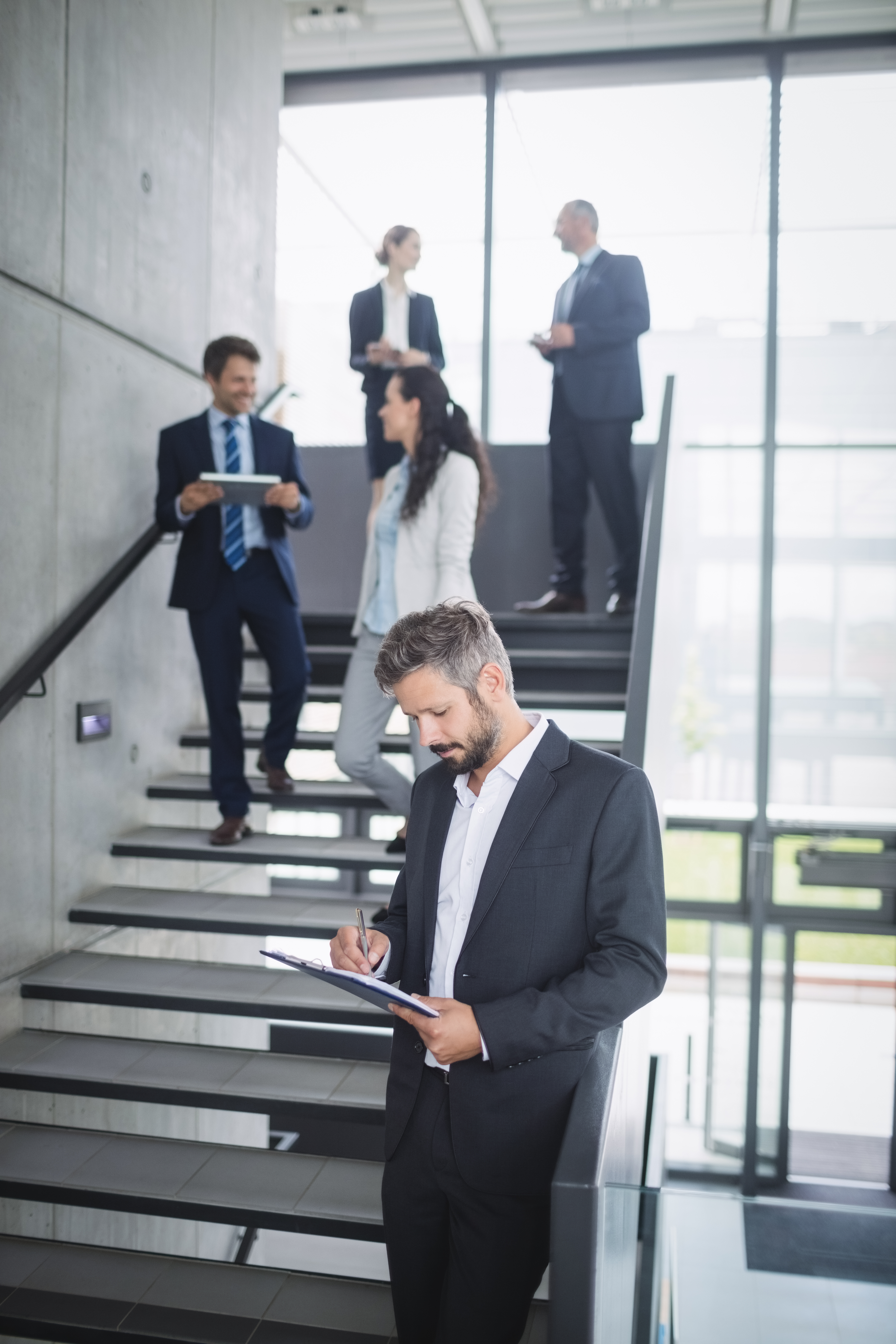 Businessman with clipboard